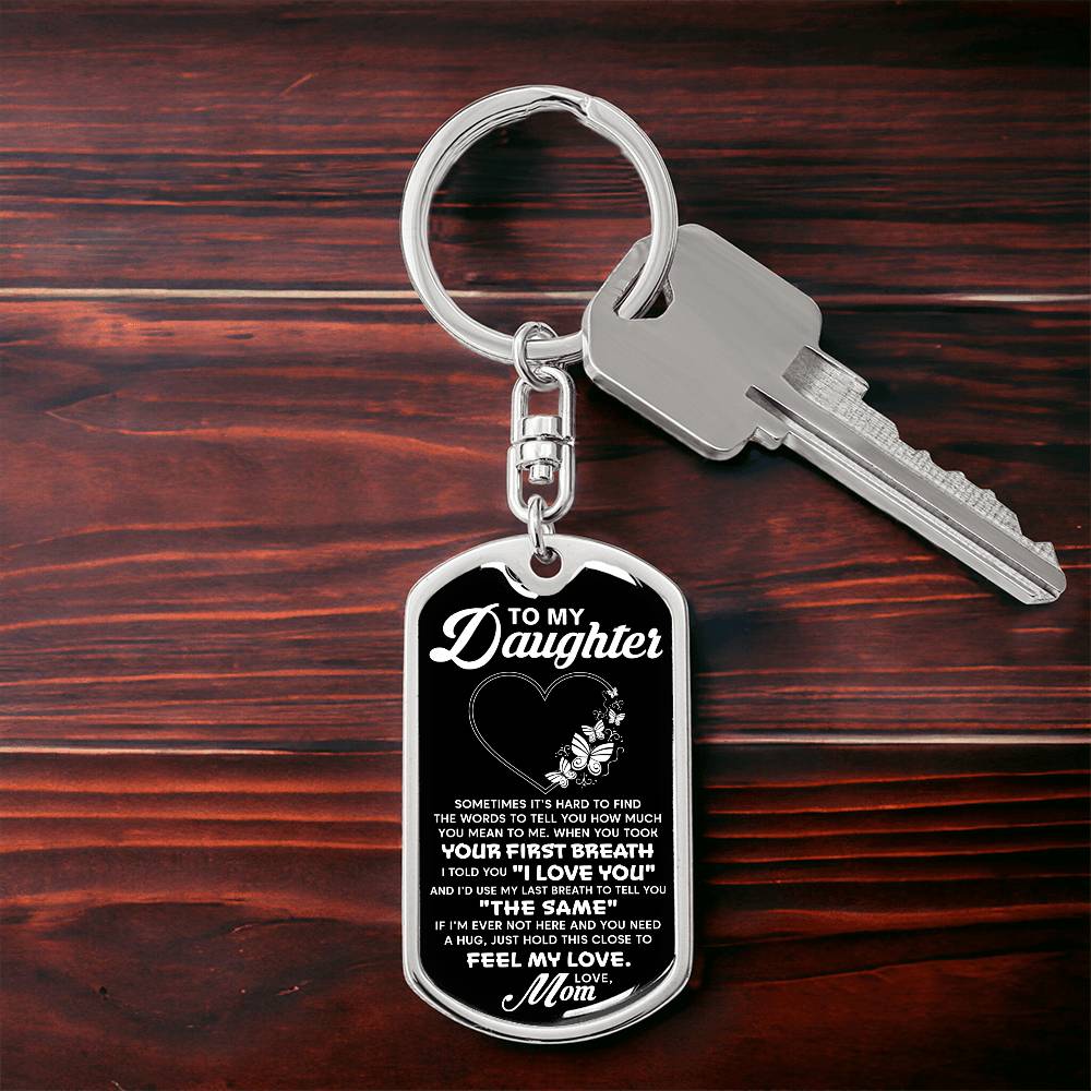 To My Daughter, Your First Breath Personalized Keychain