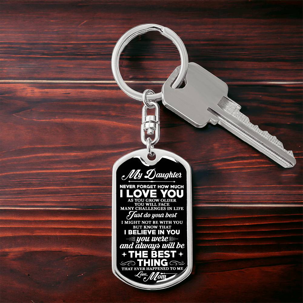 To My Daughter, Never Forget Personalized Keychain