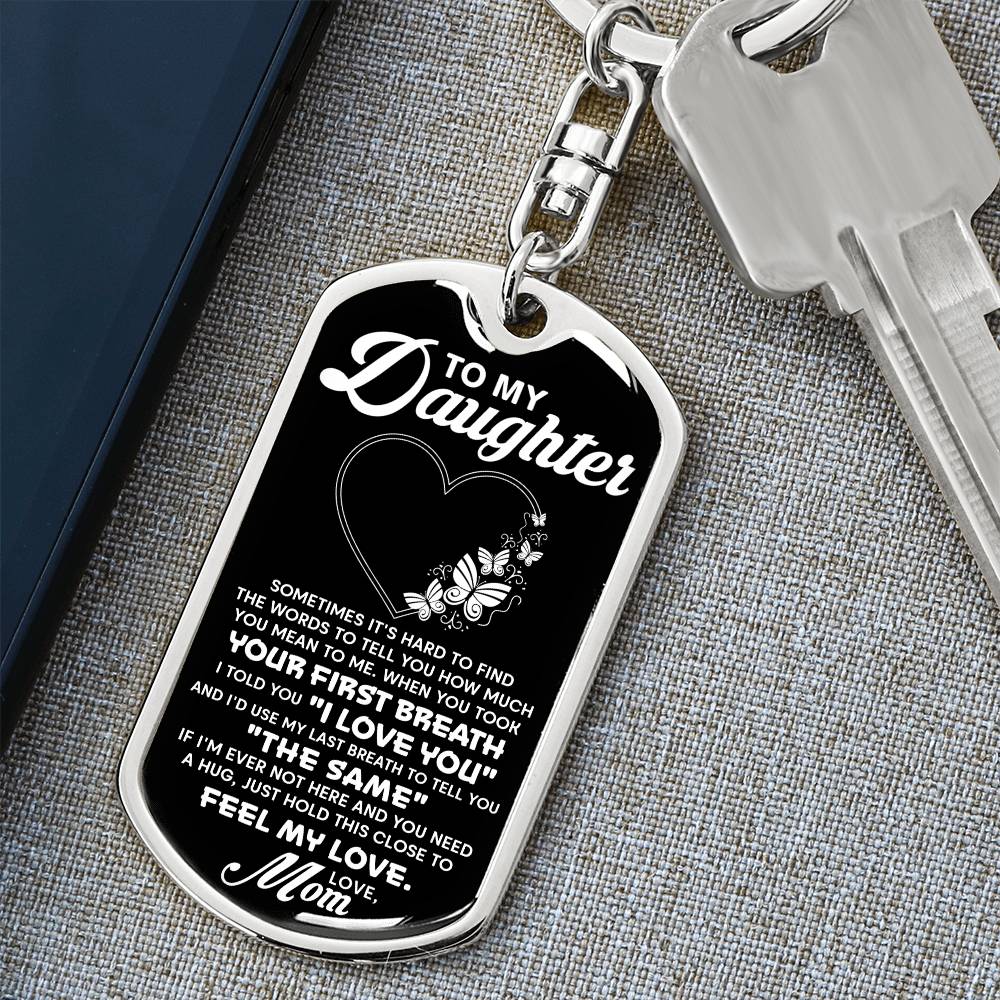 To My Daughter, Your First Breath Personalized Keychain