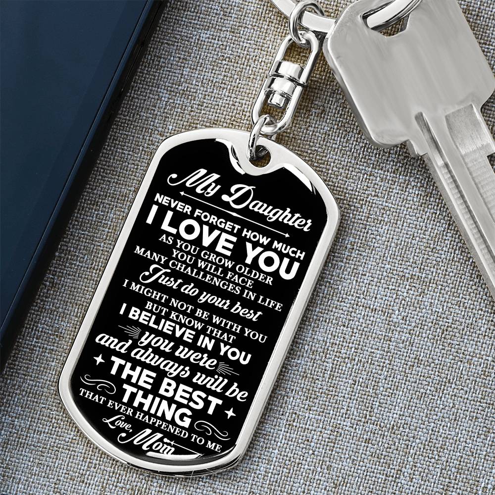 To My Daughter, Never Forget Personalized Keychain