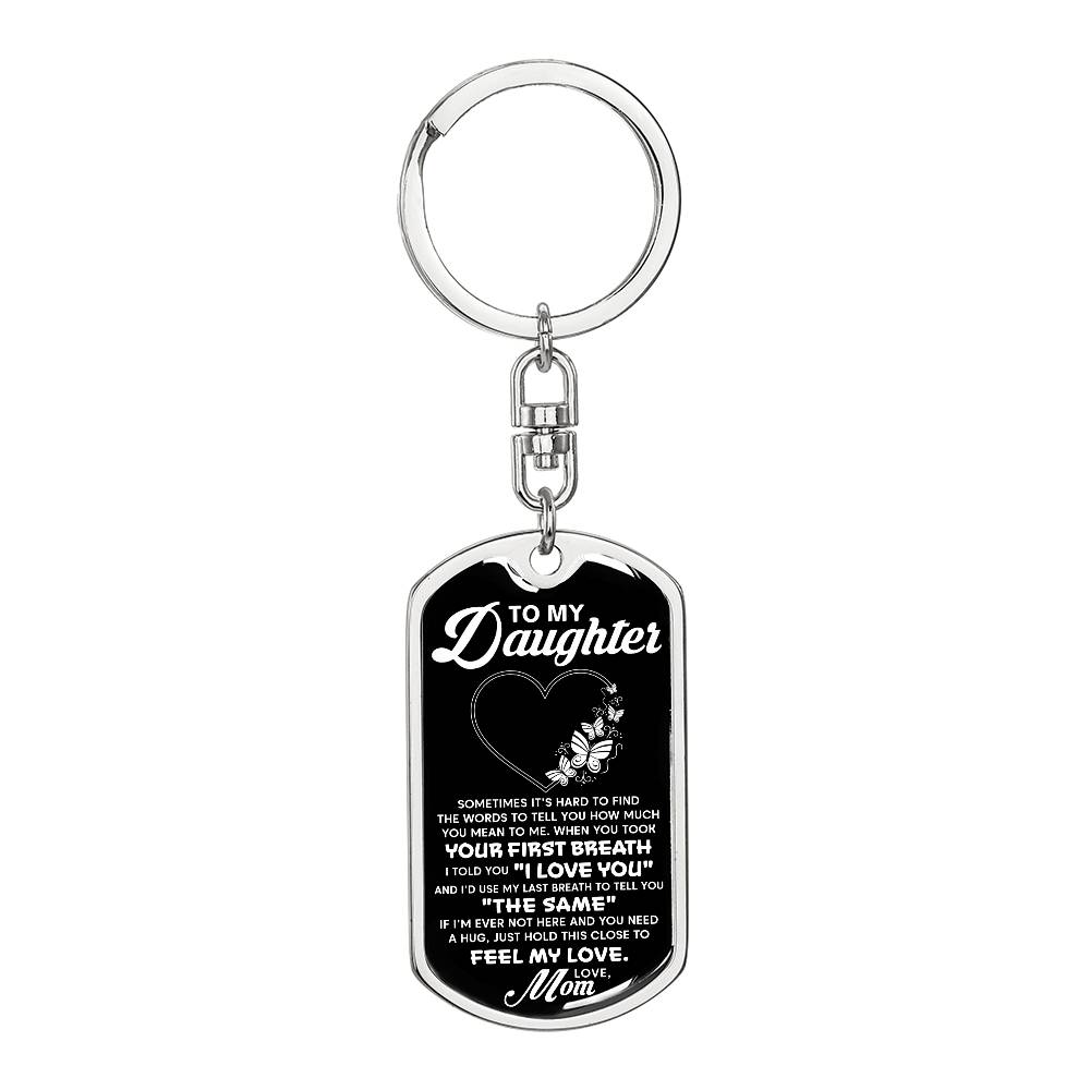 To My Daughter, Your First Breath Personalized Keychain