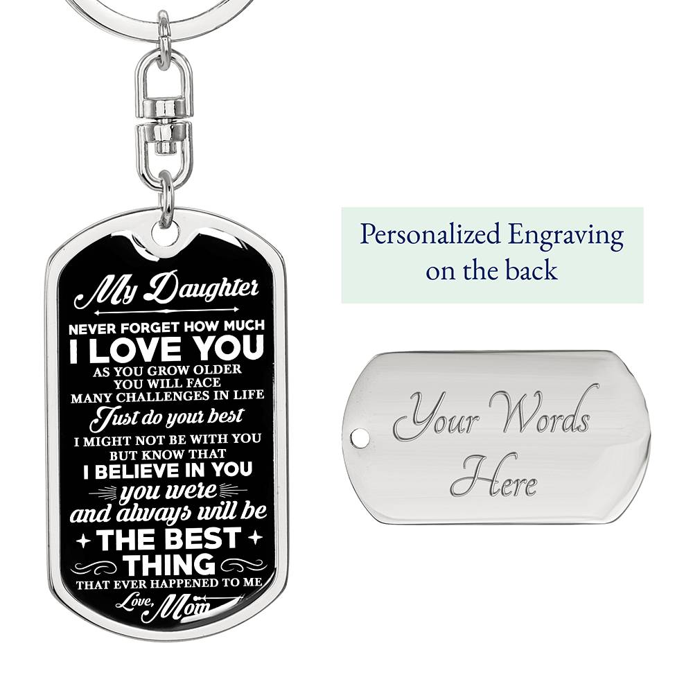 To My Daughter, Never Forget Personalized Keychain