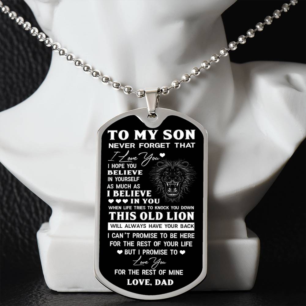 This Old Lion Dog Tag for Son, To Son from Dad