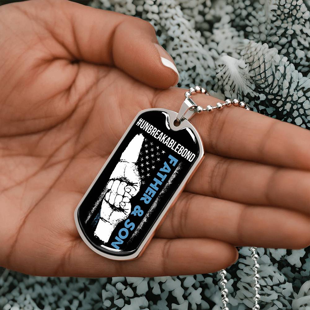 Father and Son, Unbreakable Bond Dog Tag Necklace