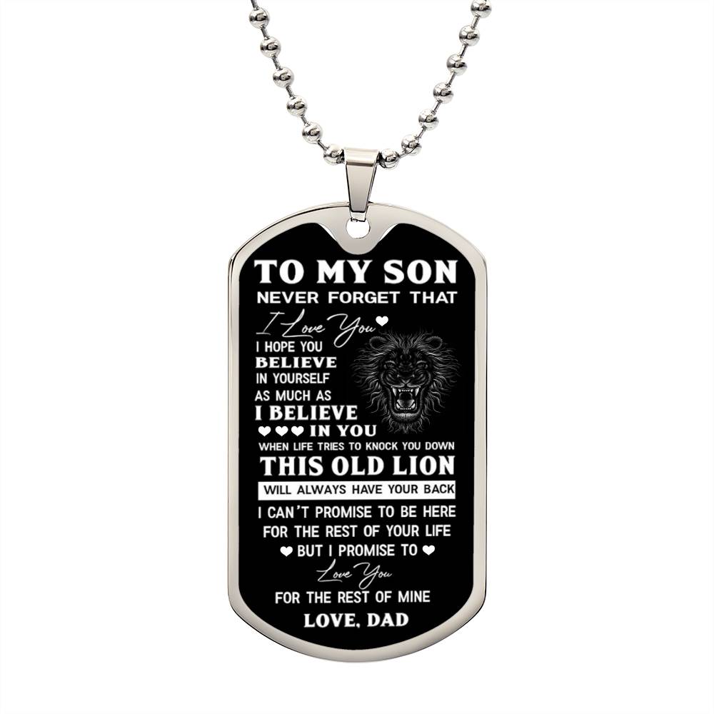 This Old Lion Dog Tag for Son, To Son from Dad