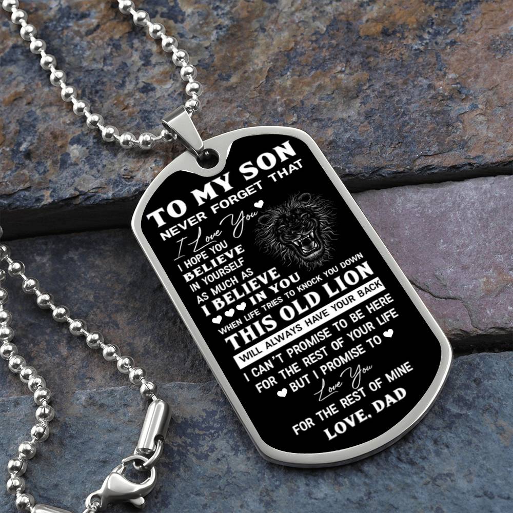 This Old Lion Dog Tag for Son, To Son from Dad