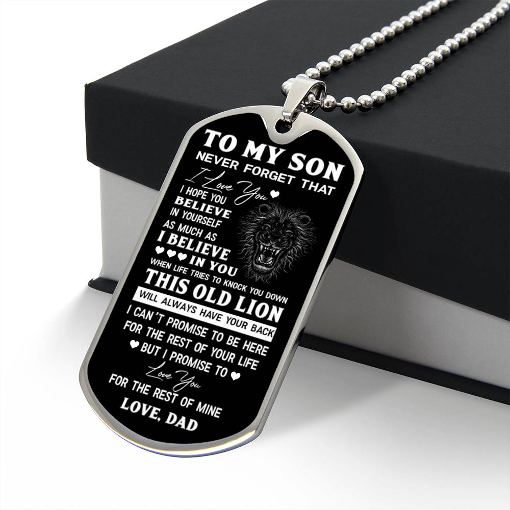 This Old Lion Dog Tag for Son, To Son from Dad