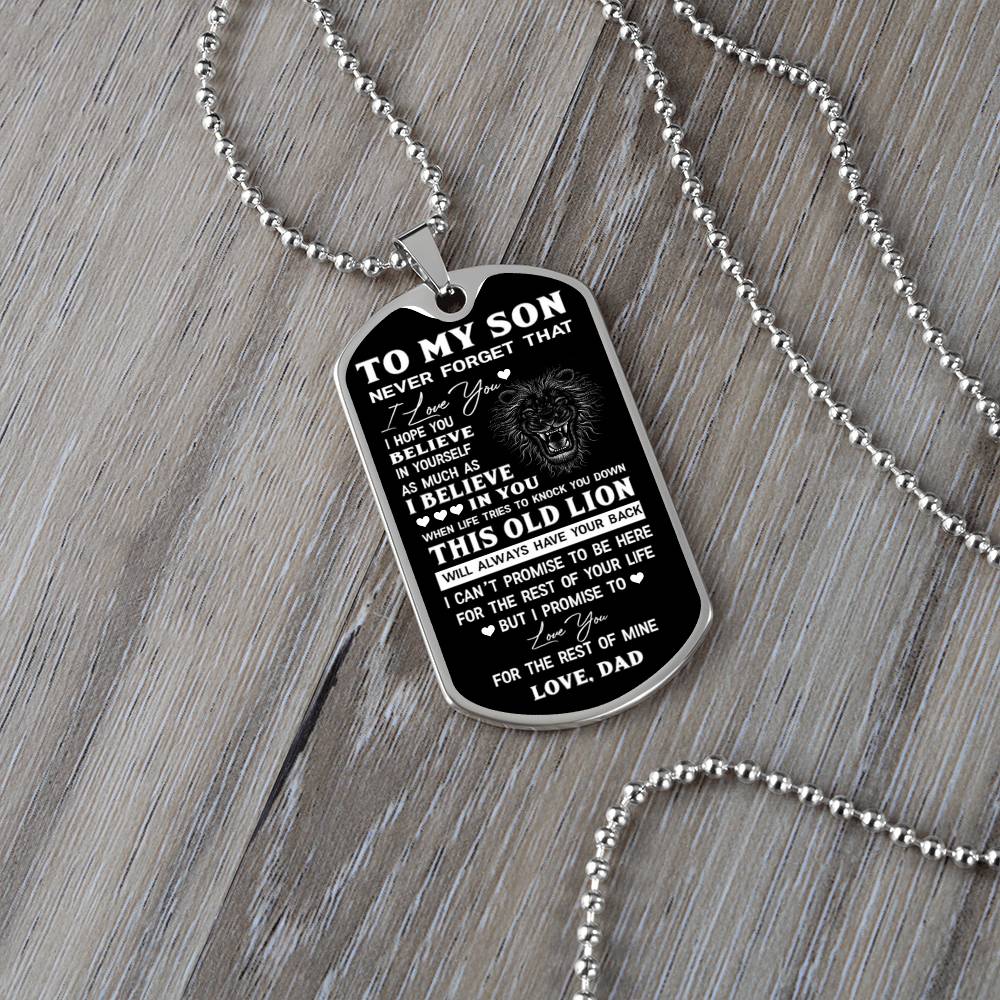 This Old Lion Dog Tag for Son, To Son from Dad