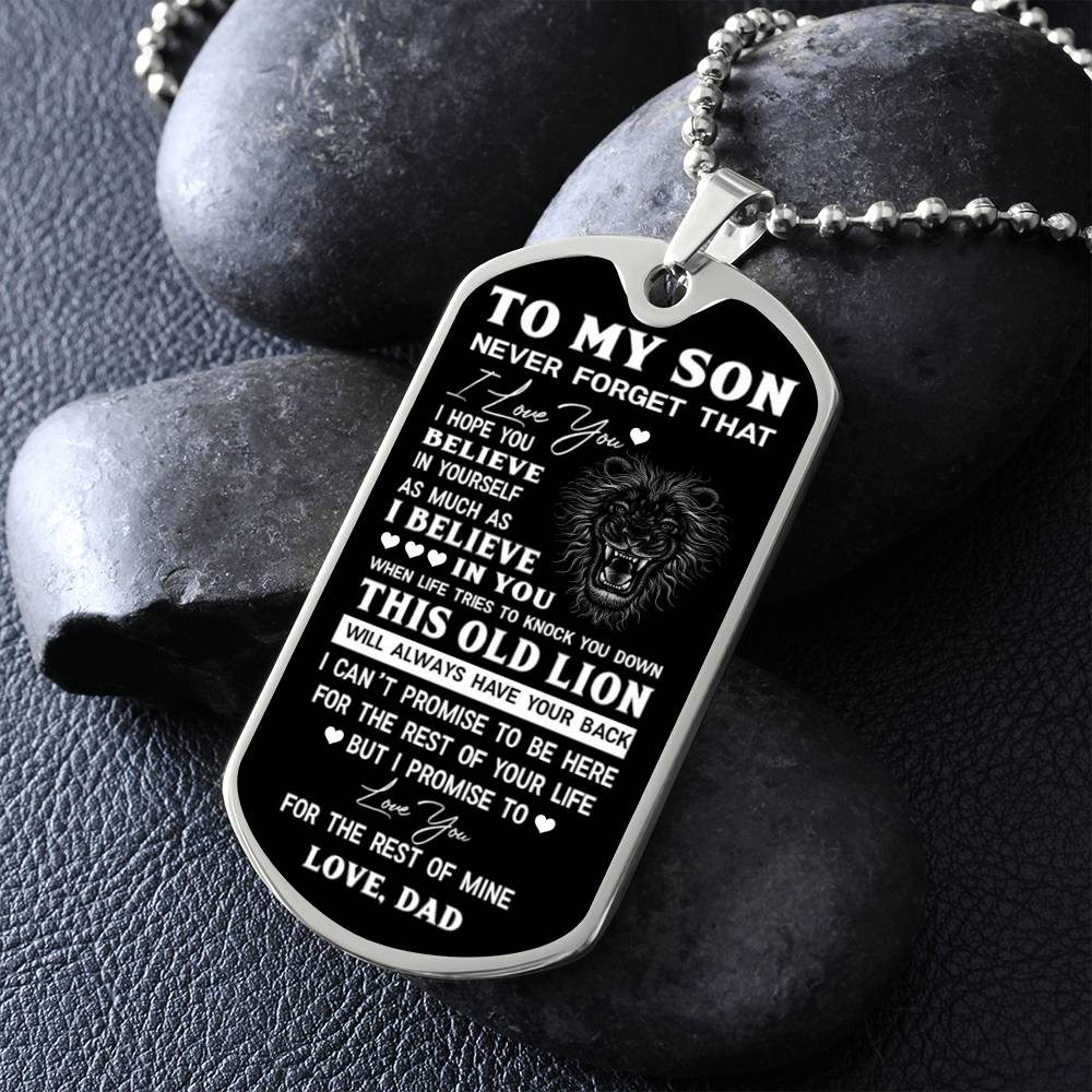 This Old Lion Dog Tag for Son, To Son from Dad