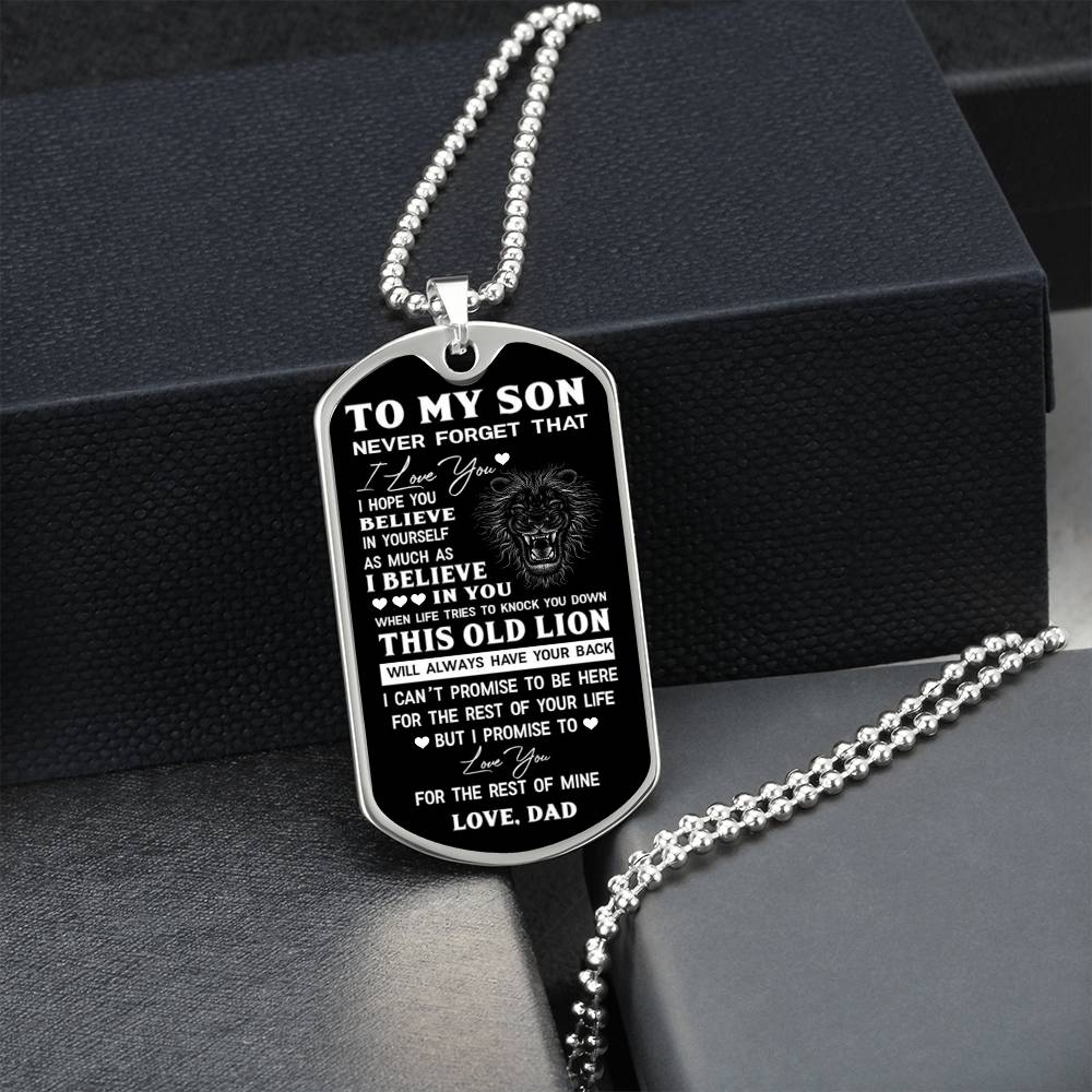 This Old Lion Dog Tag for Son, To Son from Dad