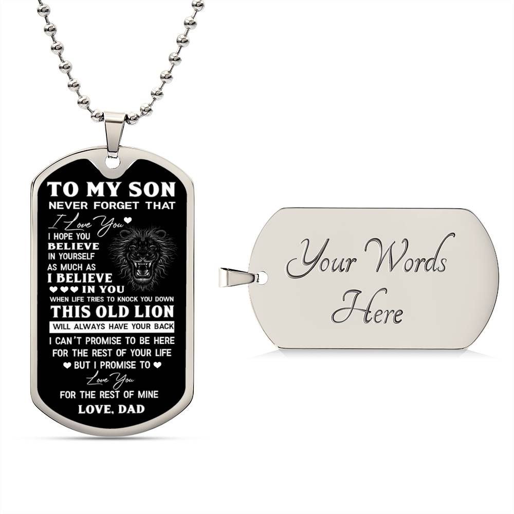 This Old Lion Dog Tag for Son, To Son from Dad