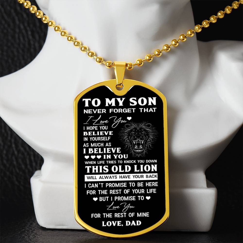 This Old Lion Dog Tag for Son, To Son from Dad