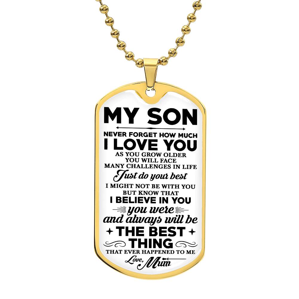 To My Son Dog Tag Necklace, Gift for Son, Dog Tag For Son, Son Gift from Mom, Mum Military Dog Tag Necklace, Son Birthday, Mother to Son Gift