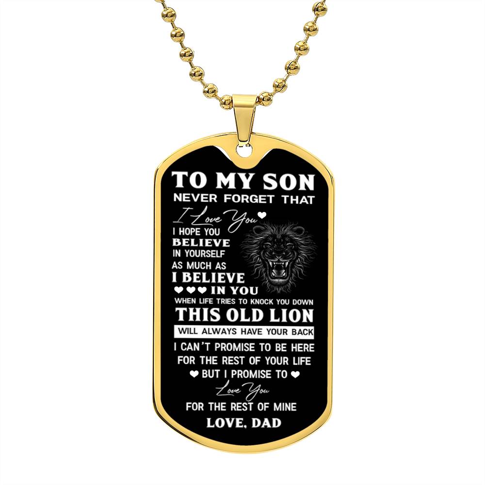 This Old Lion Dog Tag for Son, To Son from Dad