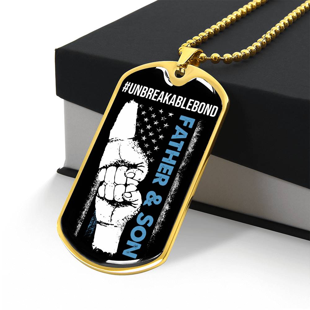 Father and Son, Unbreakable Bond Dog Tag Necklace