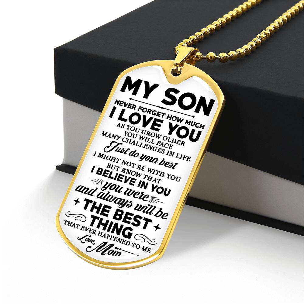 To My Son Dog Tag Necklace, Gift for Son, Dog Tag For Son, Son Gift from Mom, Military Dog Tag Necklace, Son Birthday, Mother to Son Gift