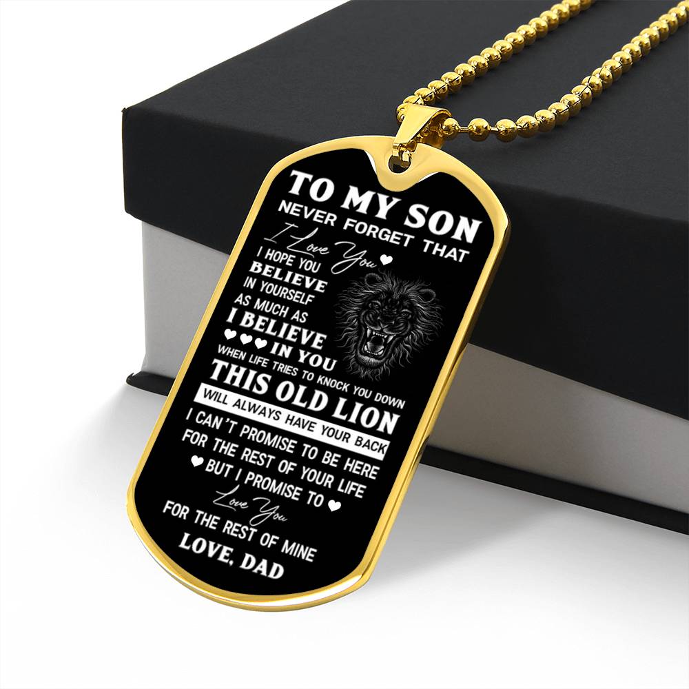 This Old Lion Dog Tag for Son, To Son from Dad