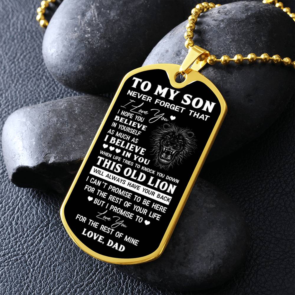 This Old Lion Dog Tag for Son, To Son from Dad