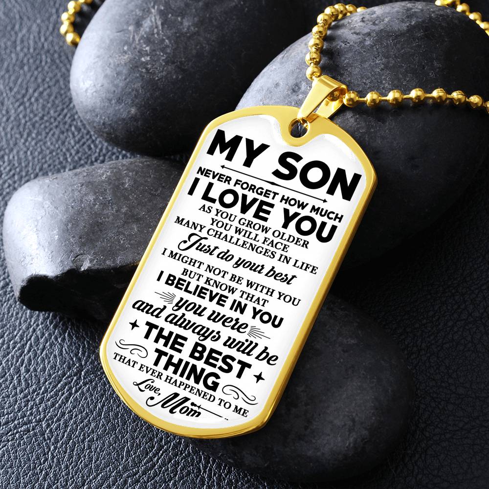 To My Son Dog Tag Necklace, Gift for Son, Dog Tag For Son, Son Gift from Mom, Military Dog Tag Necklace, Son Birthday, Mother to Son Gift