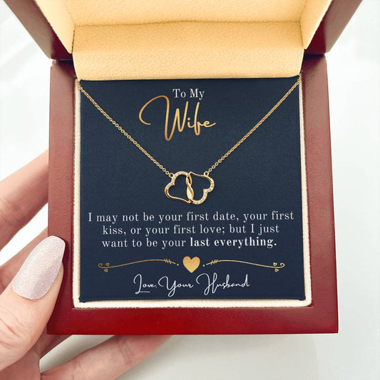 To My Wife Solid Gold Necklace, Valentine Necklace for Soulmate, Wife Anniversary Birthday, Soulmate Wife Gift from Husband