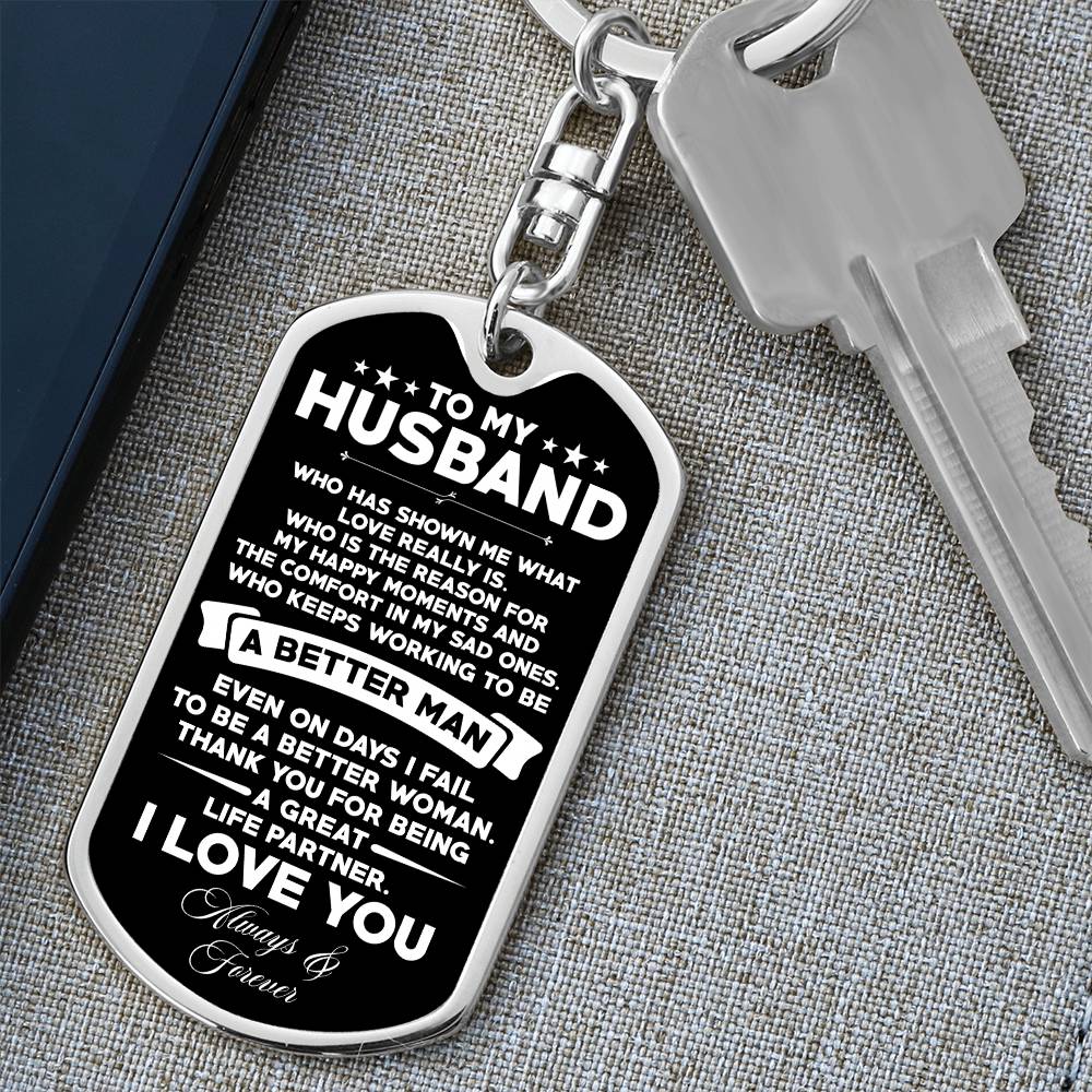 To My Husband Better Man Keychain Gift, Personalized Gift for Husband, Anniversary Gift for Him, Husband Birthday, Keychain for Husband