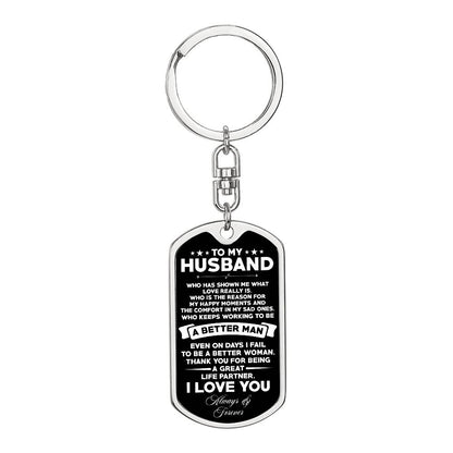 To My Husband Better Man Keychain Gift, Personalized Gift for Husband, Anniversary Gift for Him, Husband Birthday, Keychain for Husband