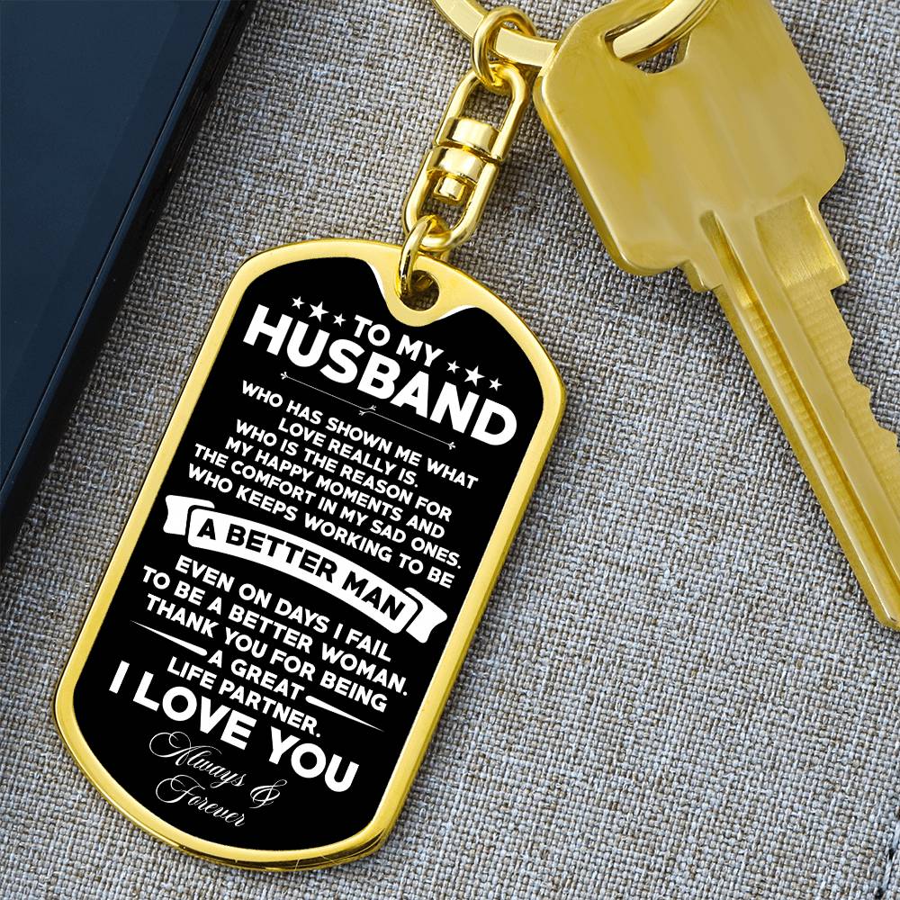 To My Husband Better Man Keychain Gift, Personalized Gift for Husband, Anniversary Gift for Him, Husband Birthday, Keychain for Husband