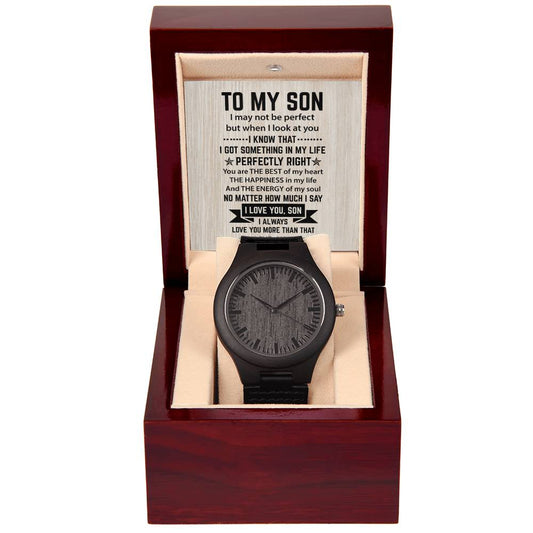 To My Son Men's Wooden Watch Love Mom, Men's Gift for Son, Mom to Son Keepsake Gift, Son Birthday, Son Gift from Mom, Graduation Watch Gift