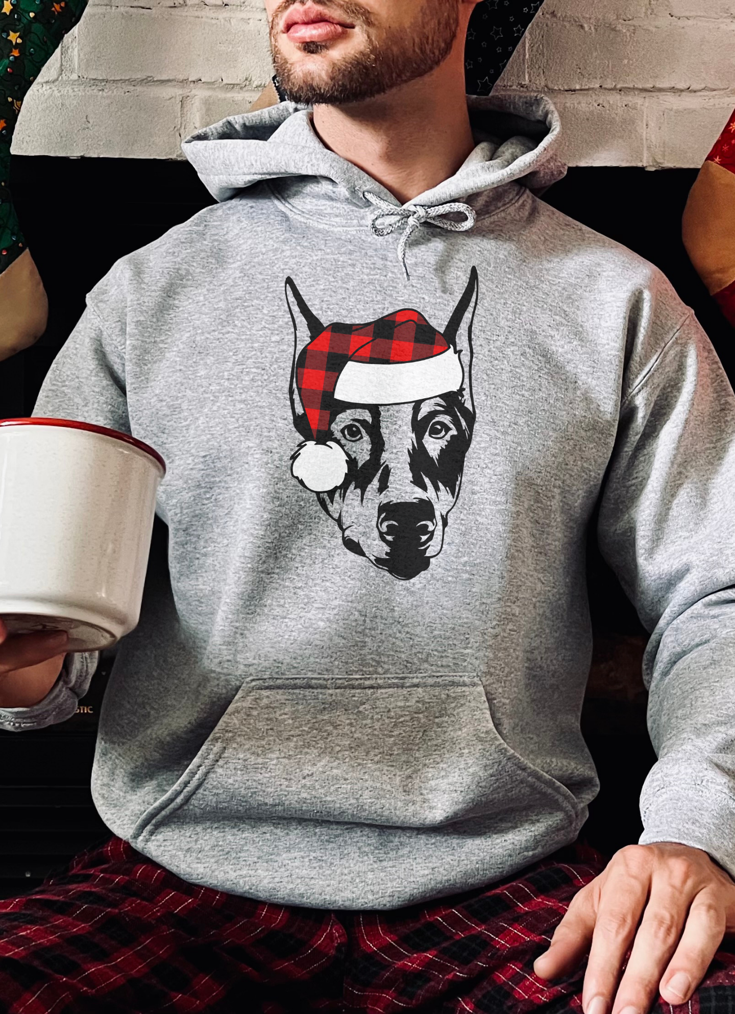 Santa PAWS l Doberman l Christmas Pullover Hoodie