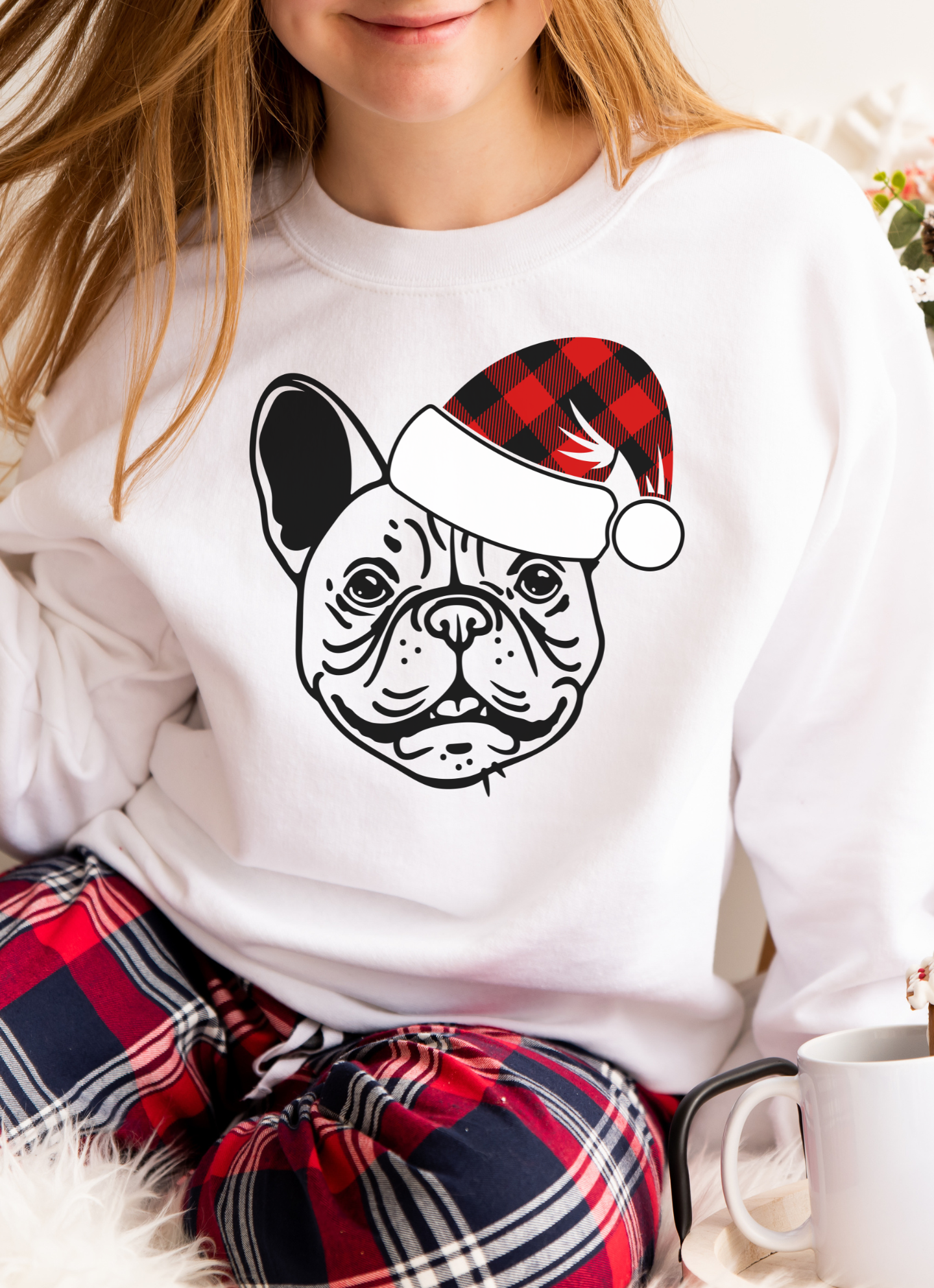 Merry FRENCHmas l French Bulldog l Crewneck Pullover Sweatshirt