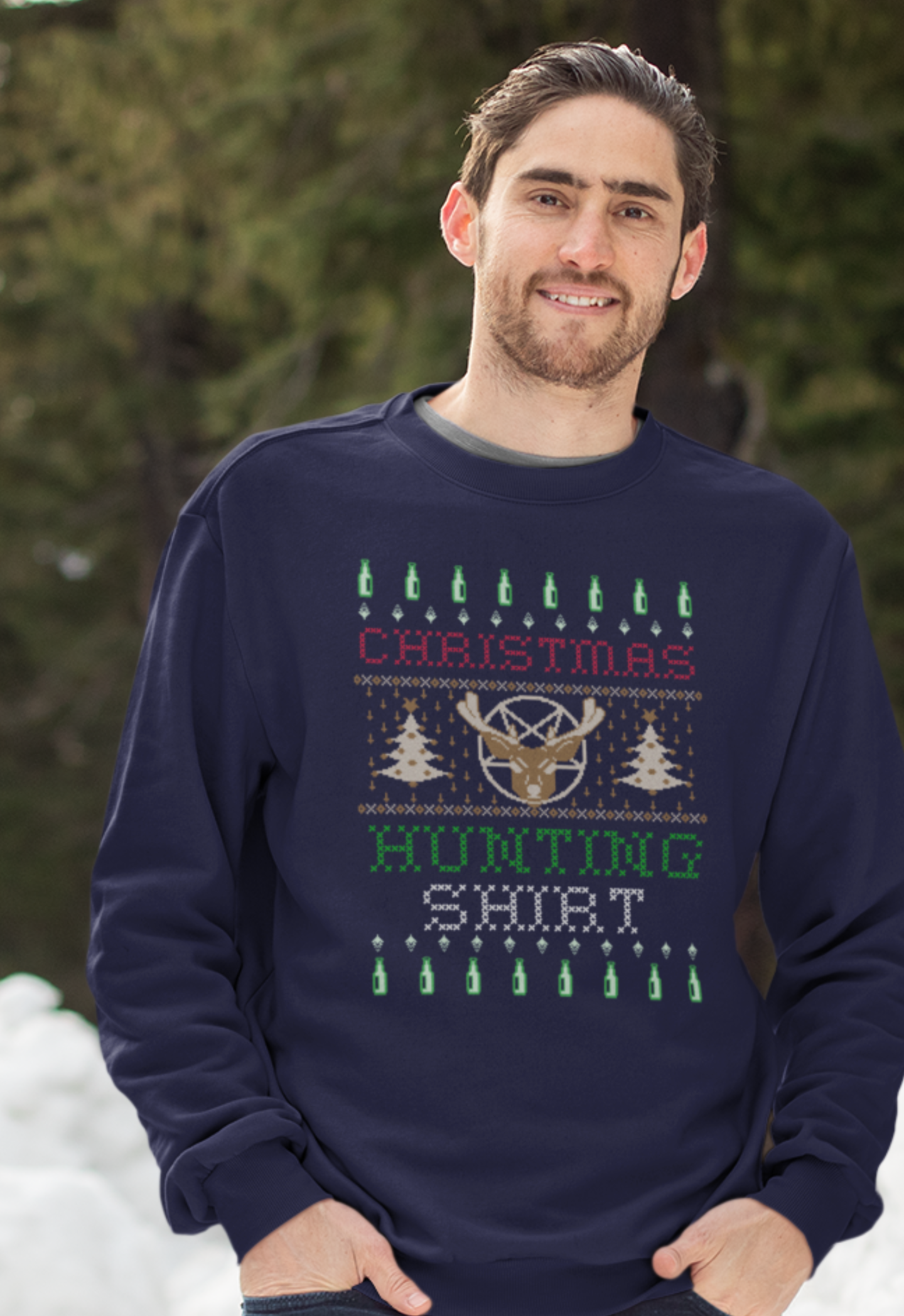 CHRISTMAS HUNTING SHIRT l Crewneck Pullover Sweatshirt