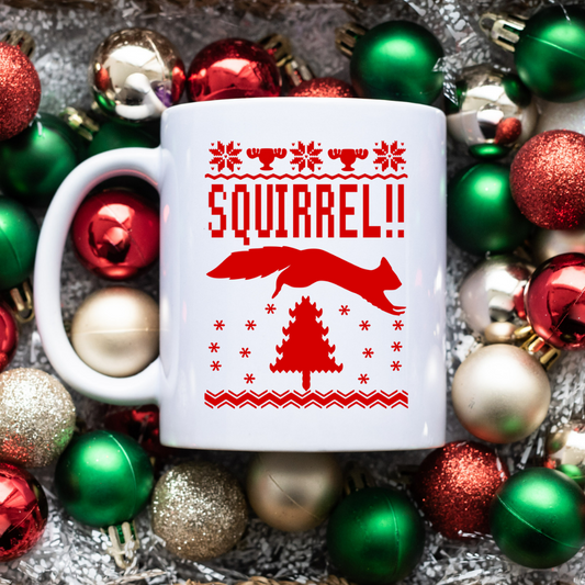 Squirrel l Christmas l 11 oz. White Mug