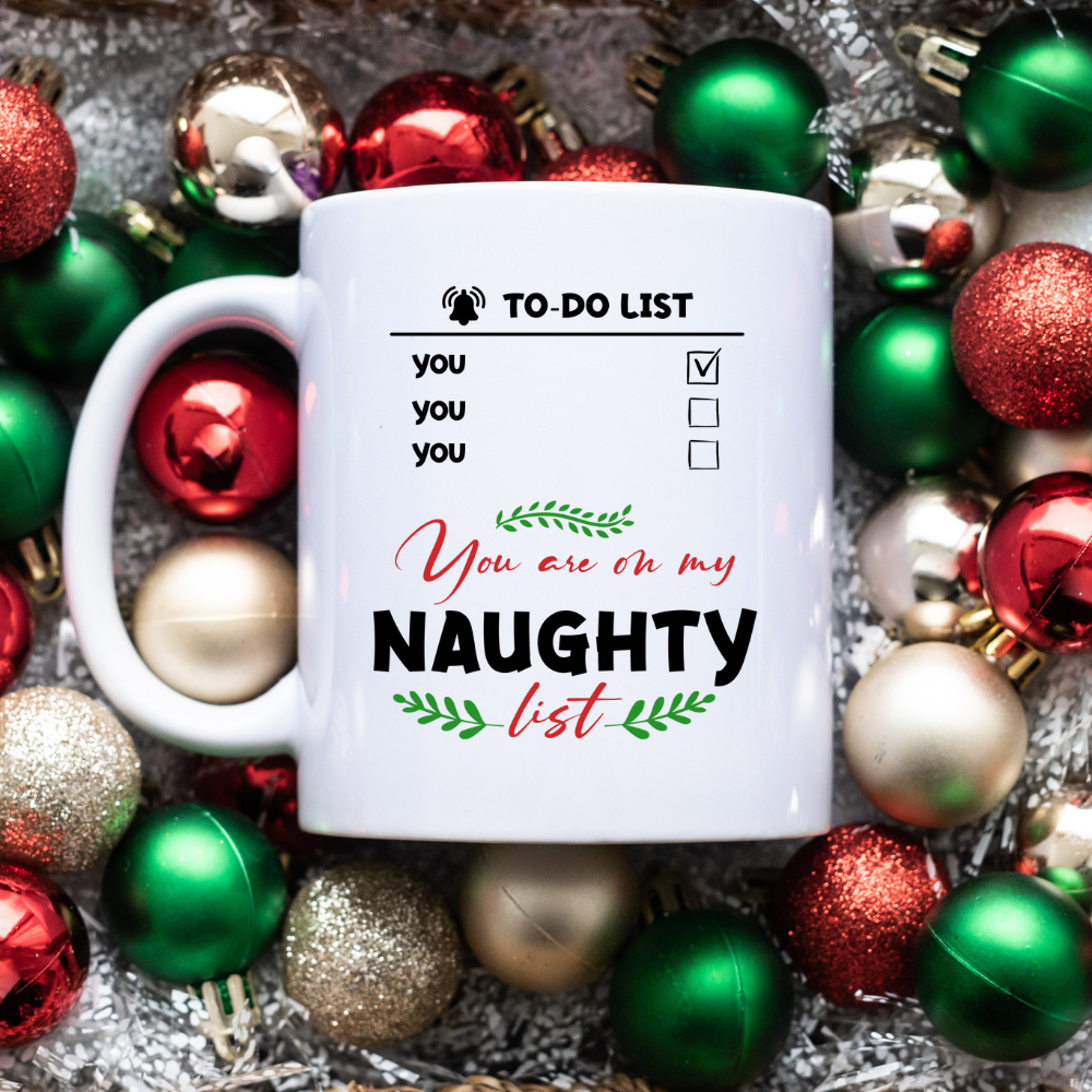 To Do List l Naughty List l 11 oz. White Mug