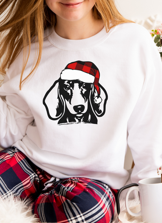 Dachshund Through The Snow l Crewneck Pullover Sweatshirt