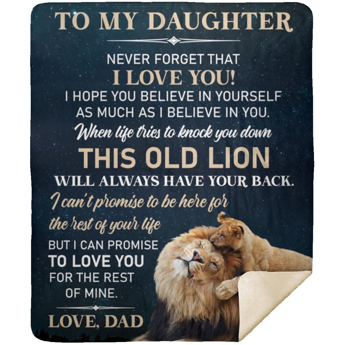 To My Daughter l This Old Lion, Love Dad l Blanket