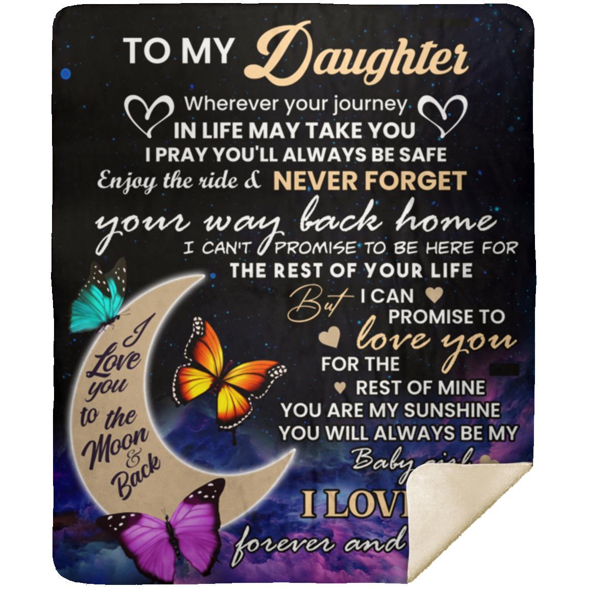 To My Daughter l I Love You To The Moon, Mom or Dad l Blanket