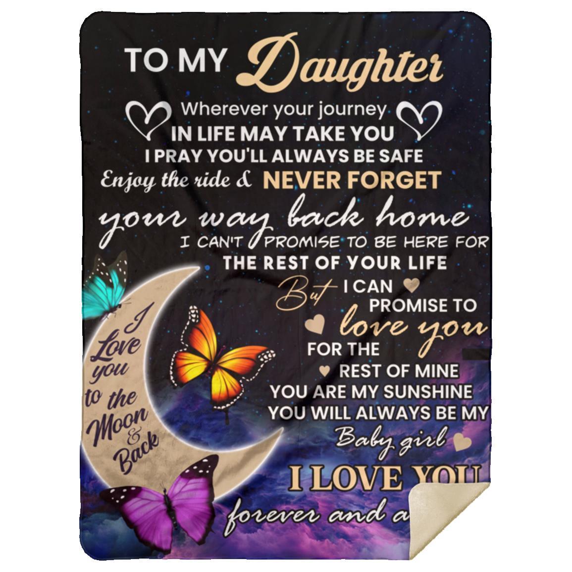 To My Daughter l I Love You To The Moon, Mom or Dad l Blanket