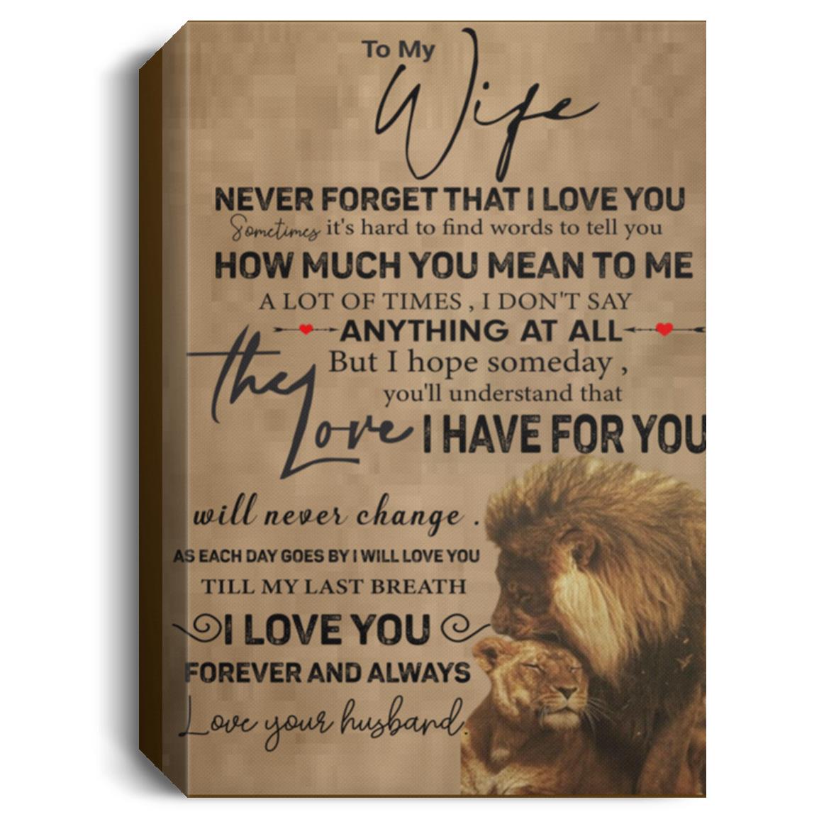 To My Wife l Never Forget That I Love You l Deluxe Portrait Canvas 1.5in Frame