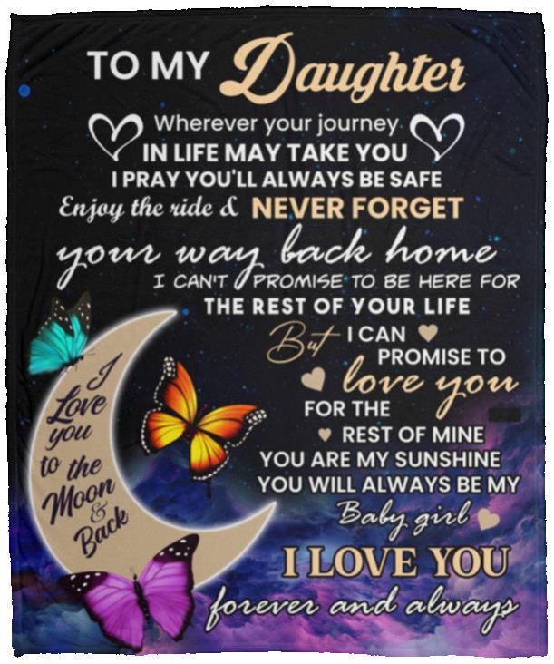 To My Daughter l I Love You To The Moon, Mom or Dad l Blanket