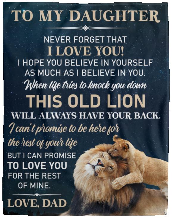 To My Daughter l This Old Lion, Love Dad l Blanket