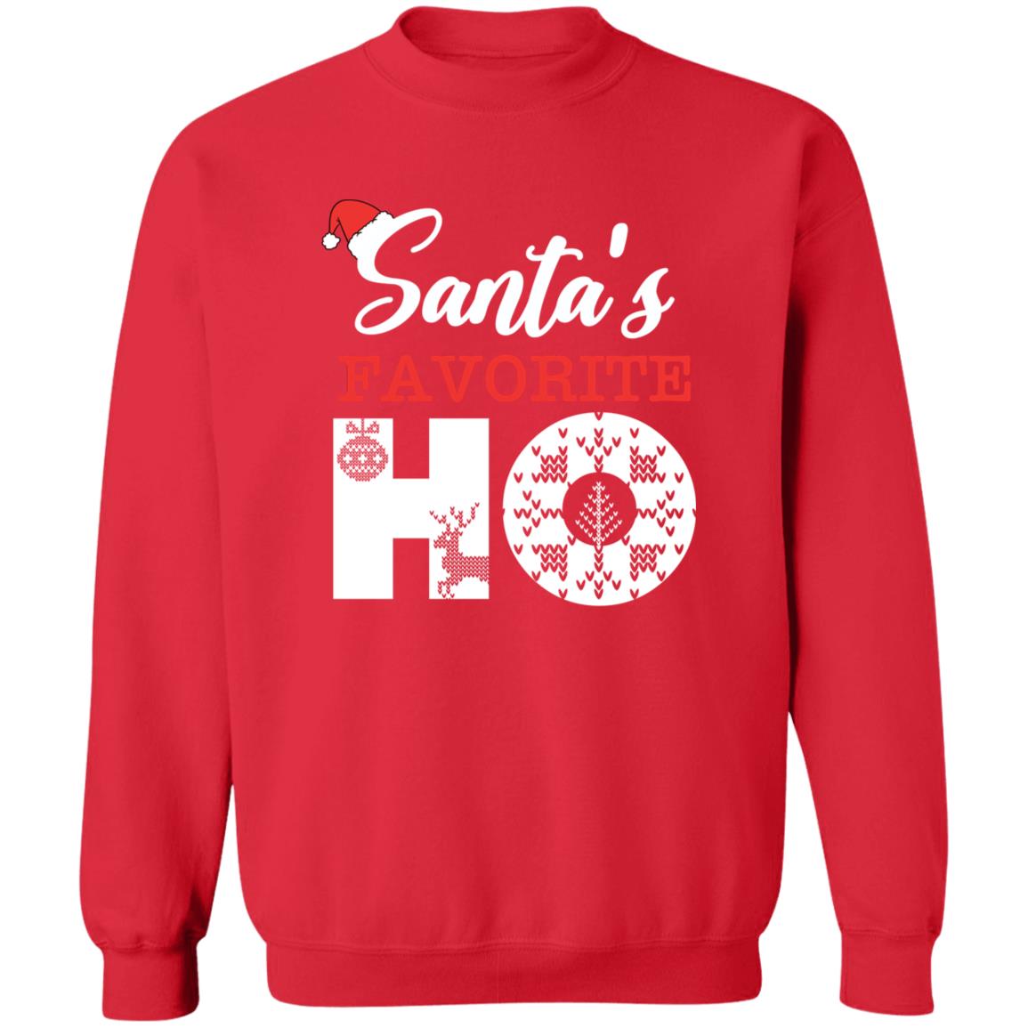 Santa's Favorite HO l Crewneck Pullover Sweatshirt