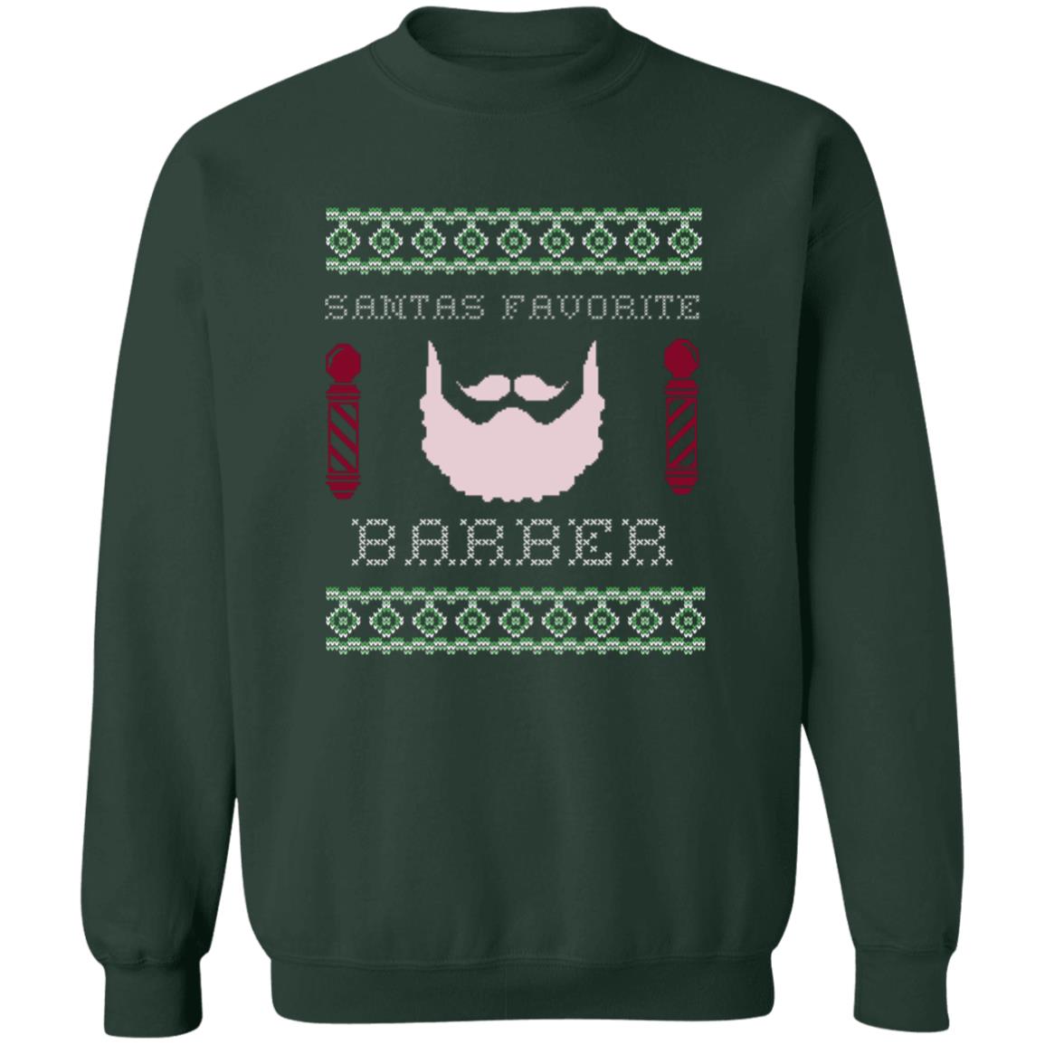 SANTAS FAVORITE BARBER l Christmas Crewneck Pullover Sweatshirt