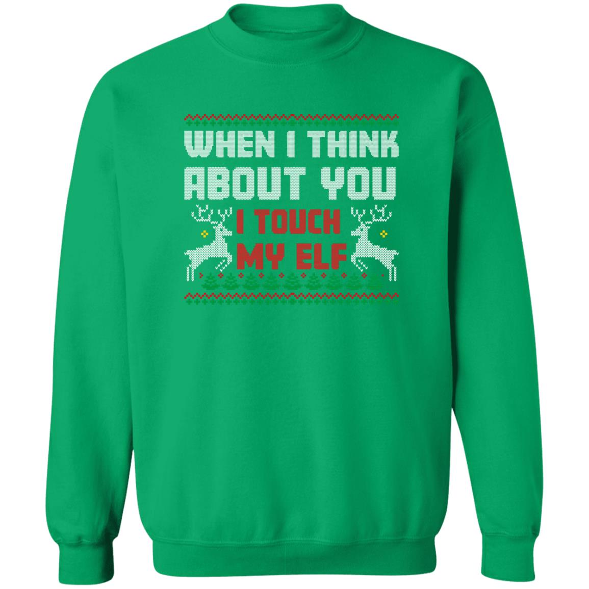 I Touch My Elf l  Christmas  Crewneck Pullover Sweatshirt