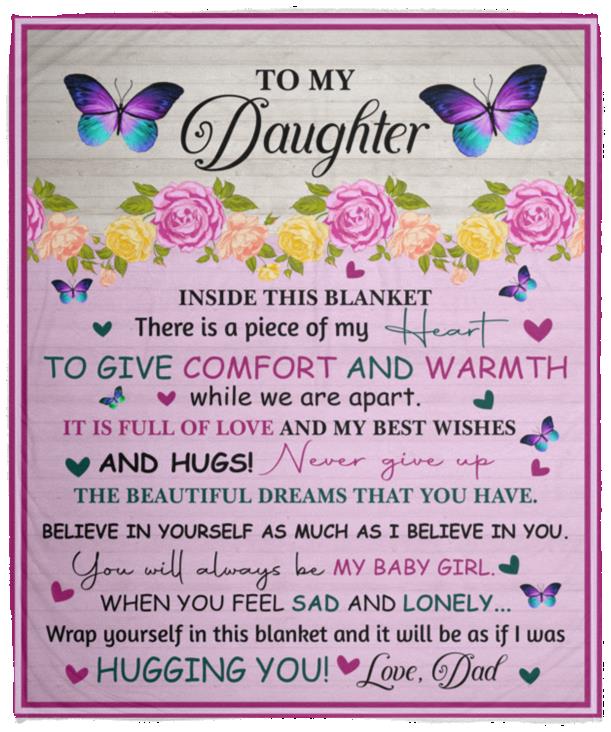 To My Daughter l Comfort & Warmth, Love Dad Blanket