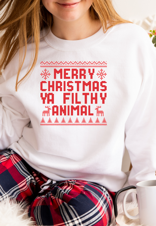 Filthy Animal l Christmas  Crewneck Pullover Sweatshirt