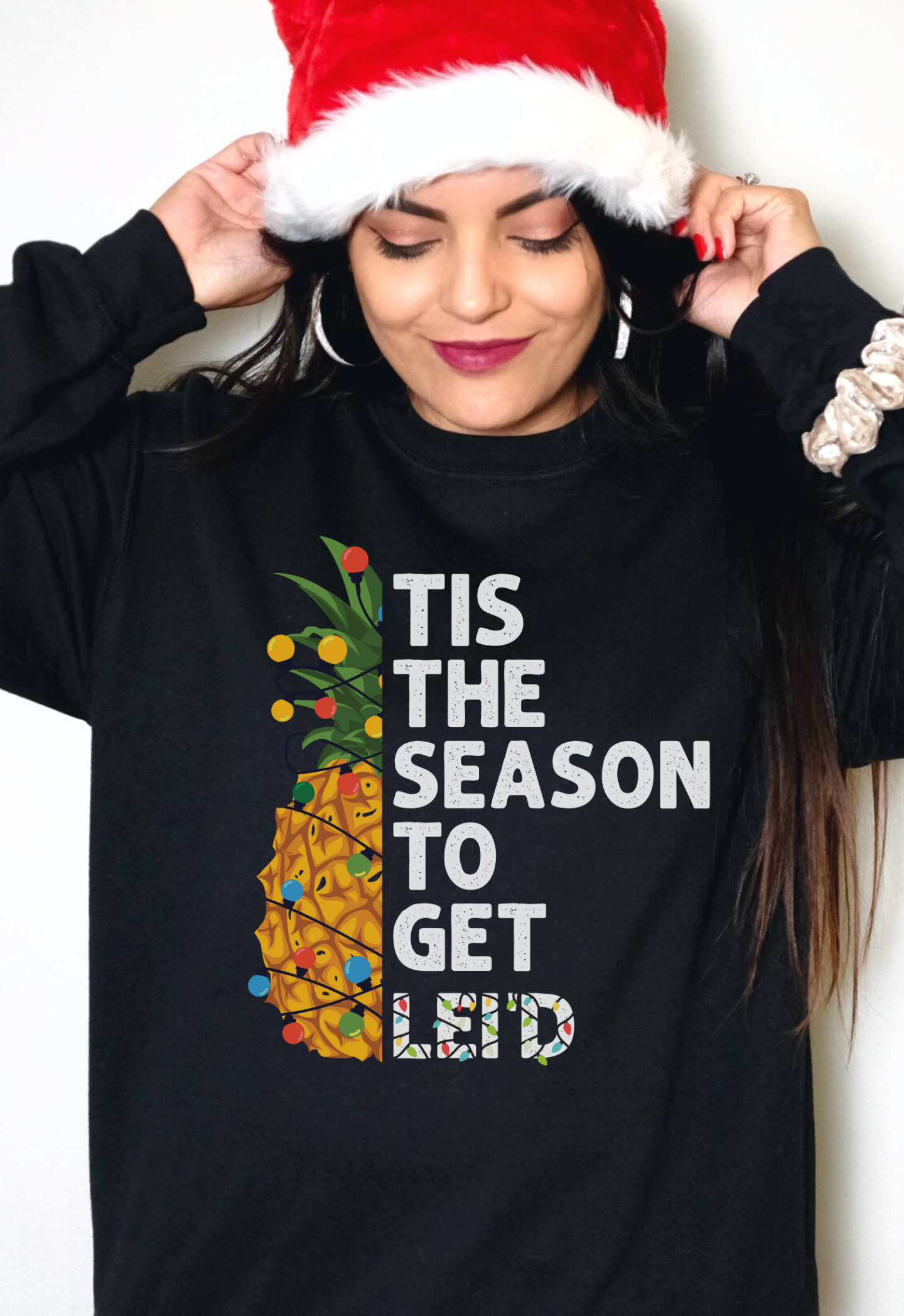 Tis The Season To Get Lei'D l Christmas Crewneck Pullover Sweatshirt