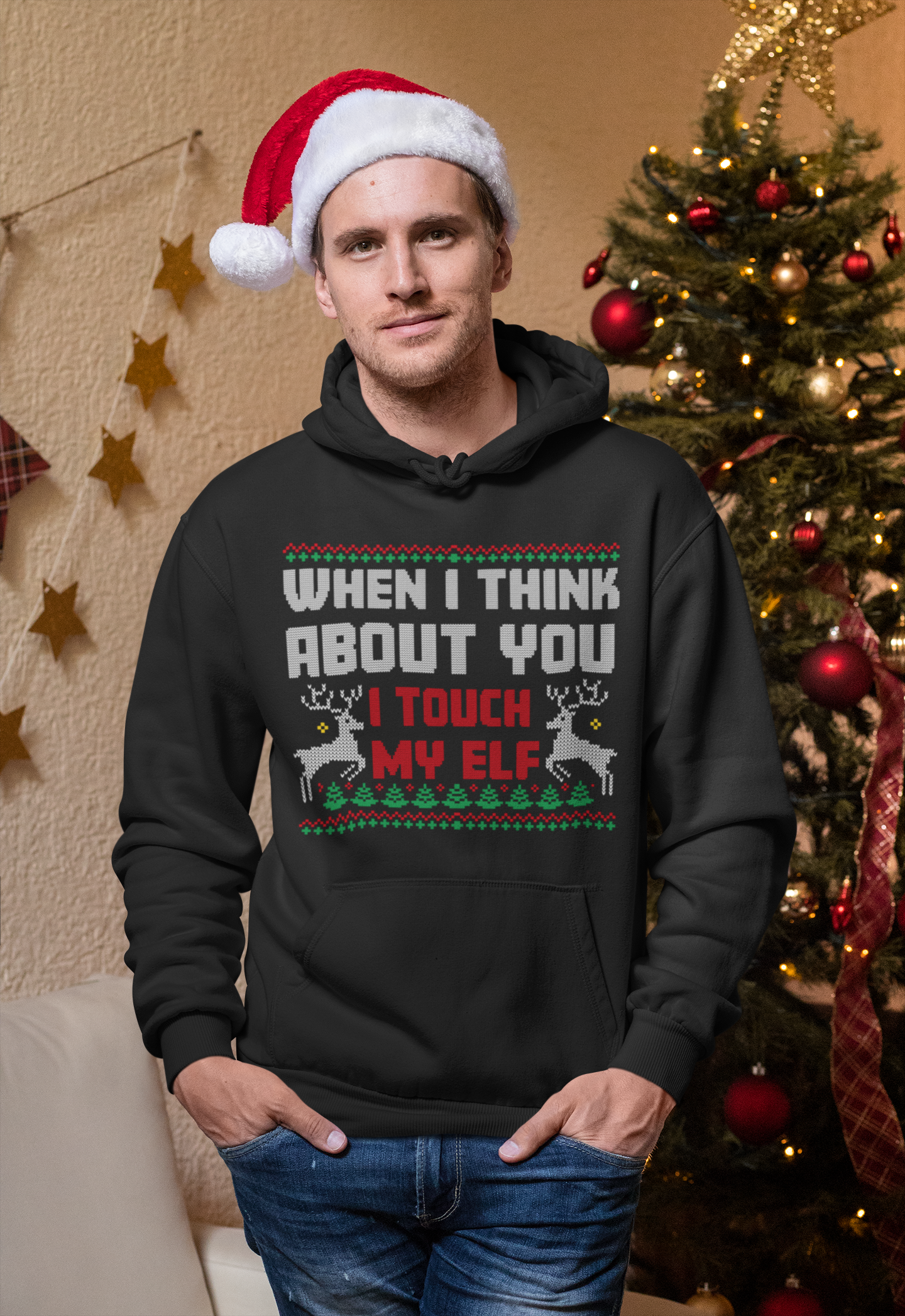 I Touch My Elf l Christmas  Pullover Hoodie