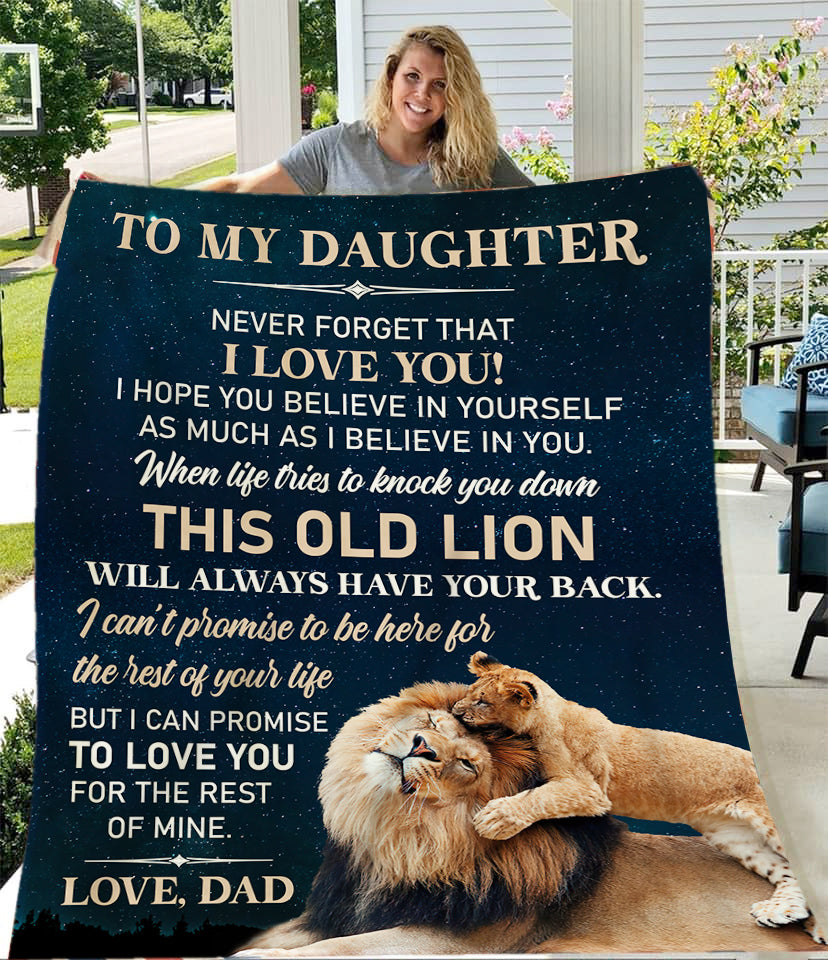 To My Daughter l This Old Lion, Love Dad l Blanket