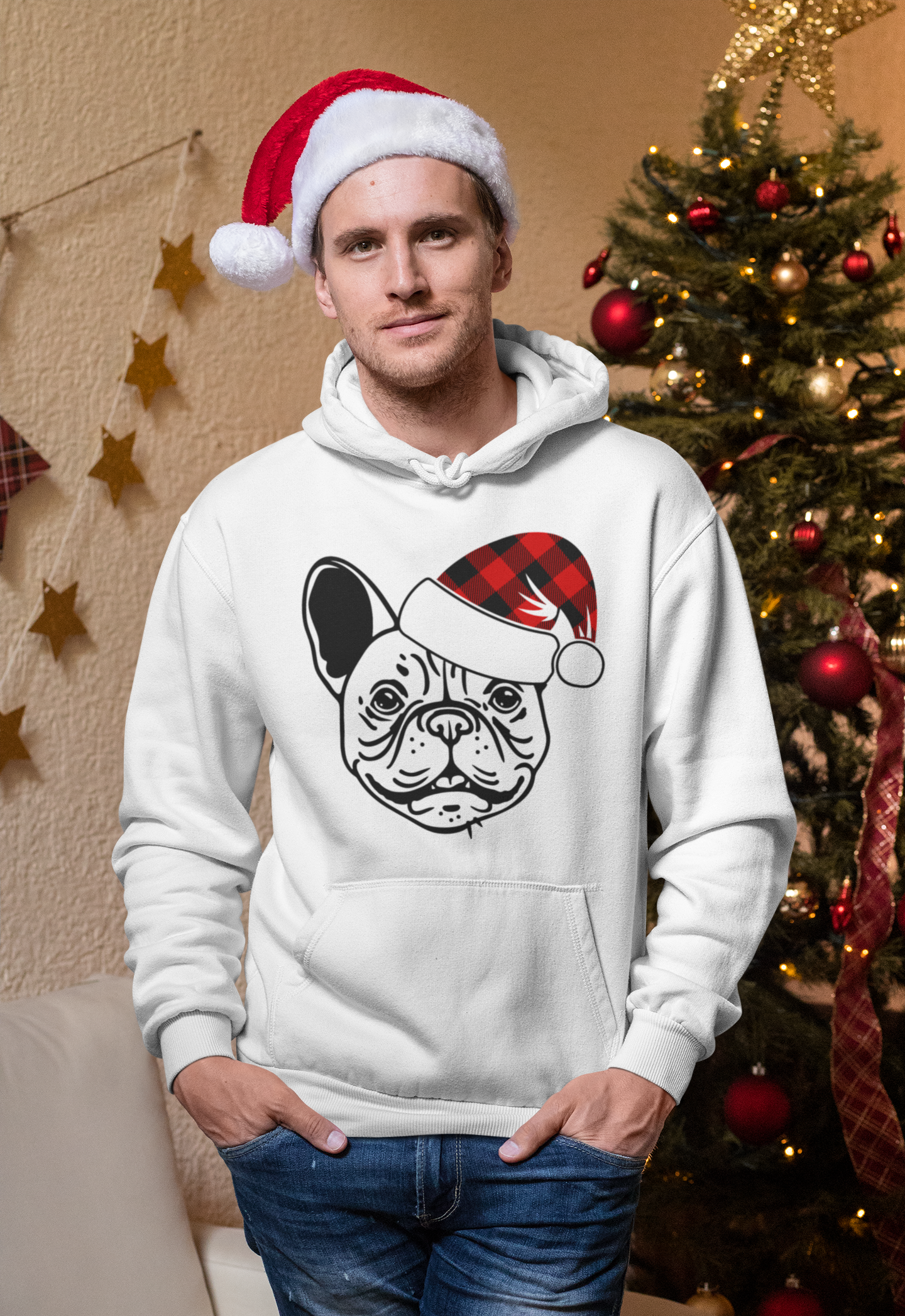 Merry FRENCHmas l French Bulldog l Christmas Pullover Hoodie