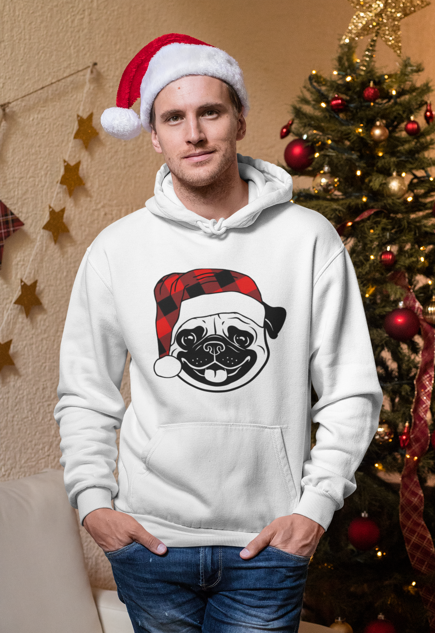 Merry PUG Life l Christmas Pullover Hoodie